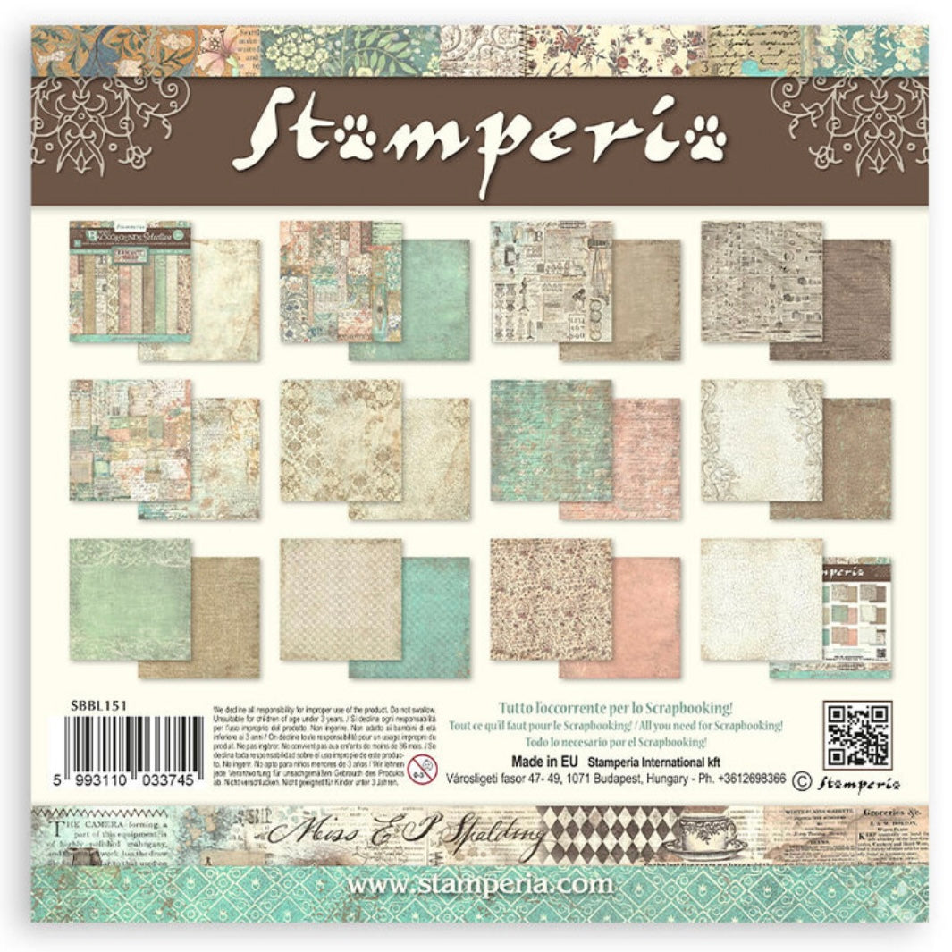 Brocante Antiques Maxi Background 12x12 Inch Paper Pack - Stamperia