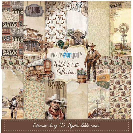 Wild West Scrap Paper Pack 12x12" (12pcs) - Papers For You