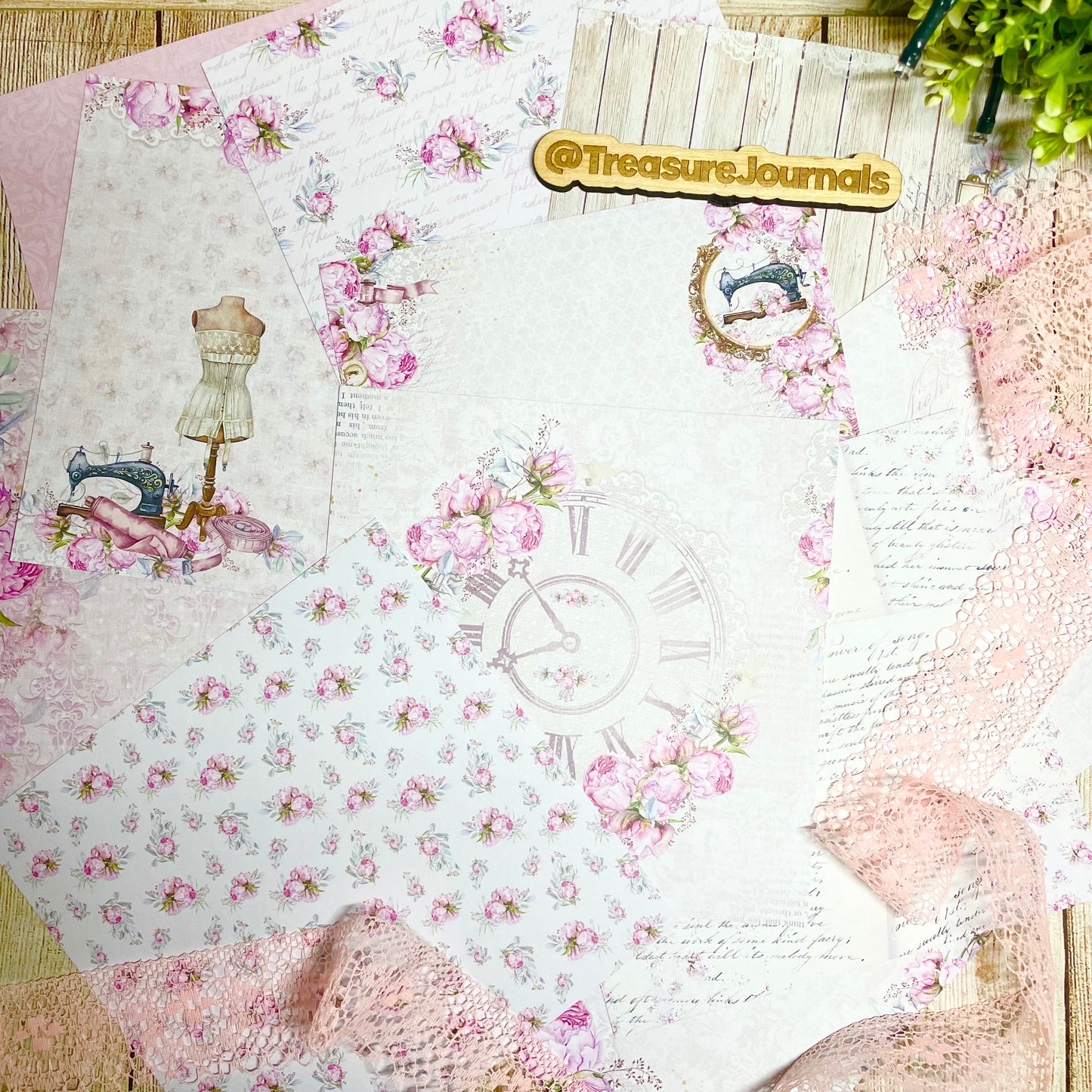 Sewing Peonies 6x6 12pc Paper Pack