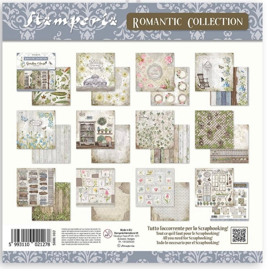 Romantic Garden House 12x12 Inch Paper Pack - Stamperia