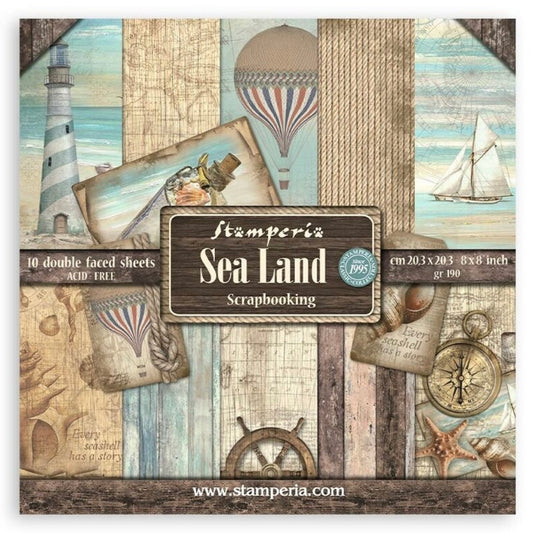 Sea Land 8x8 Inch Paper Pack - Stamperia