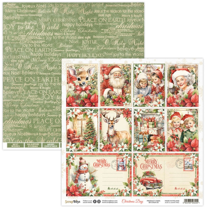 Christmas Day 12x12 Paper Pack - ScrapBoys