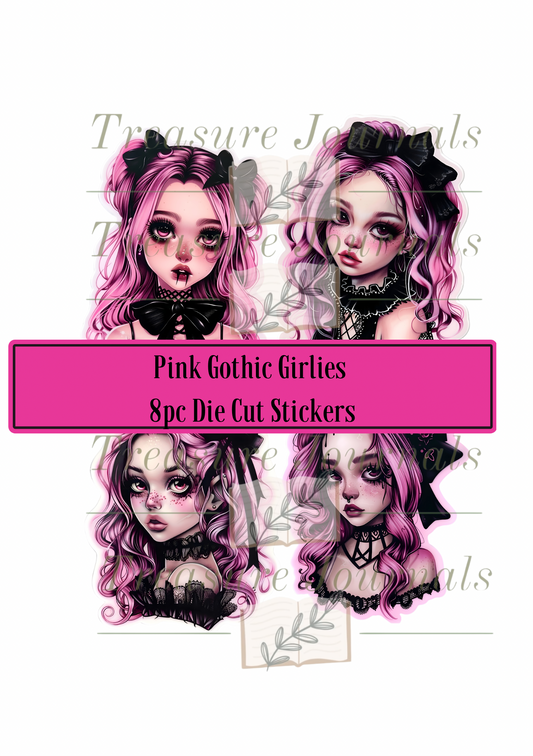 Pink Gothic Girlies Stickers - Treasure Journals