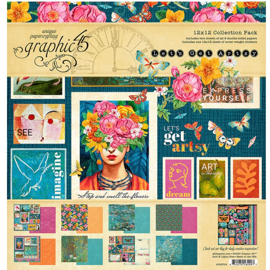 Let's Get Artsy 12x12 Inch Collection Pack with Stickers - Graphic45