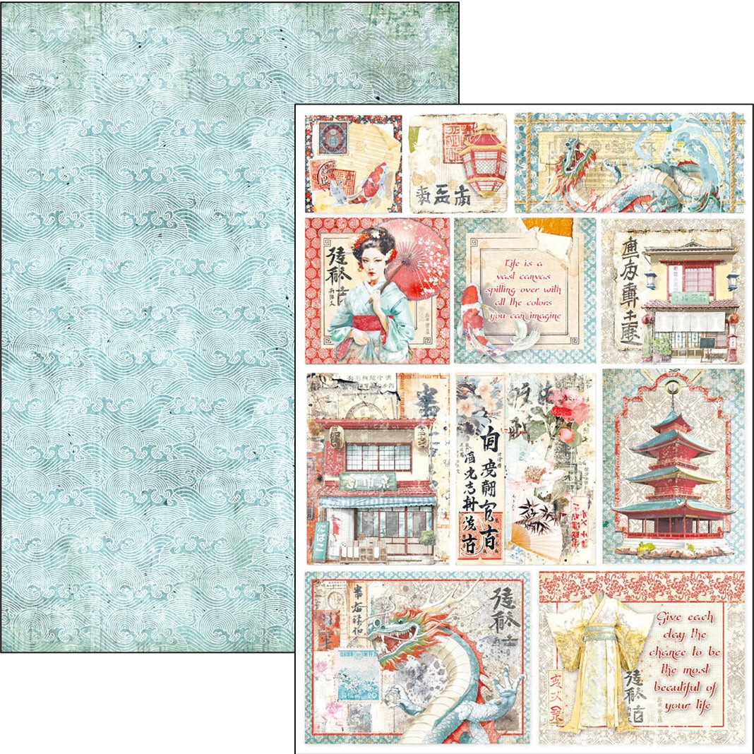 Land Of The Rising Sun A4 Creative Ephemera Pad by Ciao Bella