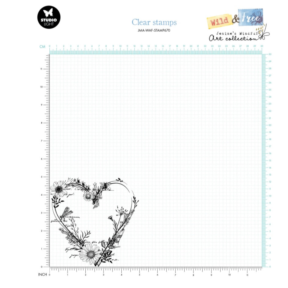 Wild & Free - Clear Stamp -  Wild Heart - Jenines Mindful Art - Studio Light