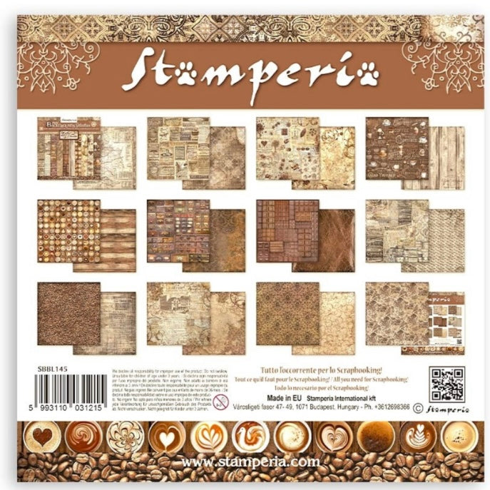 Coffee and Chocolate Backgrounds 12x12 Paper Pad - Stamperia