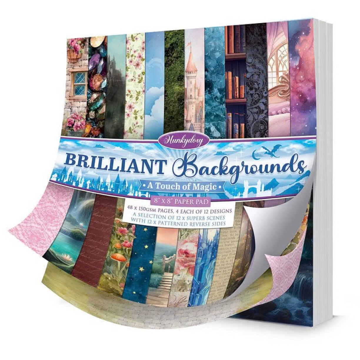 Brilliant Backgrounds - A Touch of Magic - 8" x 8" Paper Pad - Hunkydory