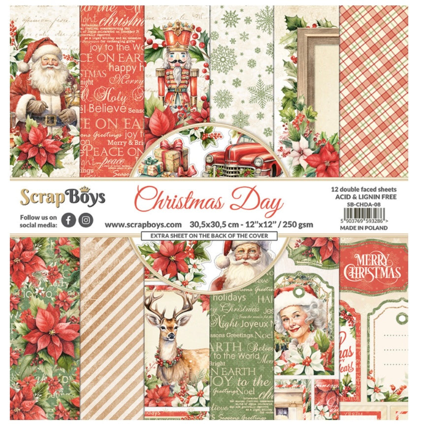 Christmas Day 12x12 Paper Pack - ScrapBoys