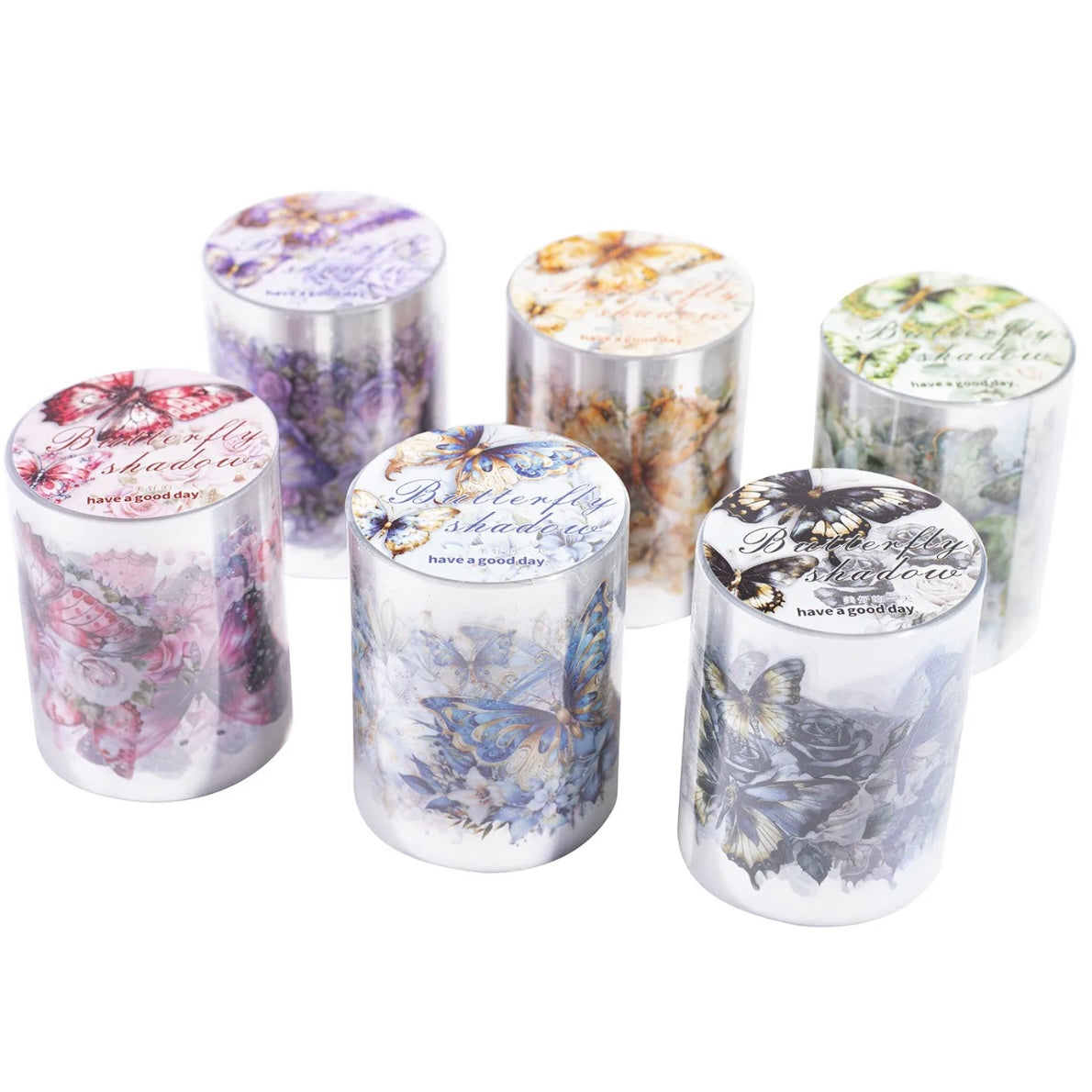 Floral Butterfly PET Tapes - 5cm x 2m - 6 options - Scrapbook & Journaling