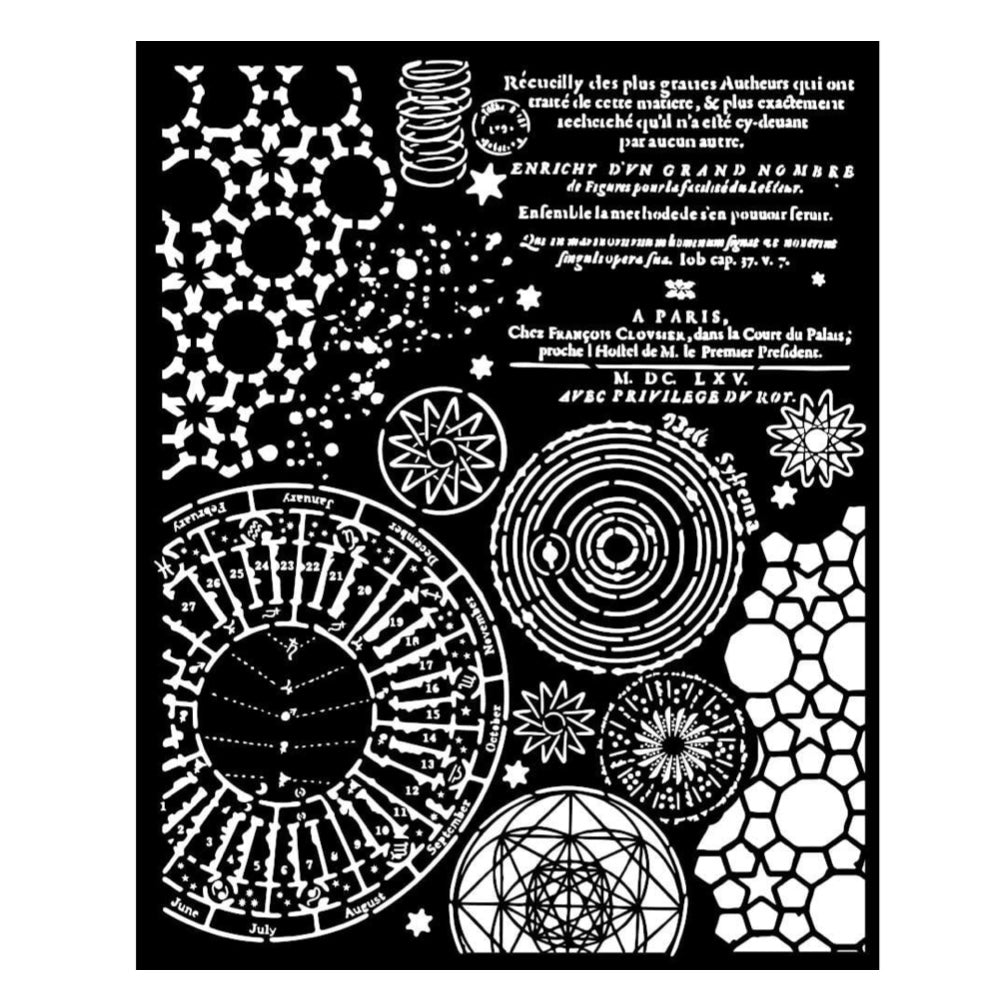 Fortune Thick Stencil 20x25cm Macrocosm Mixed Patterns - Stamperia