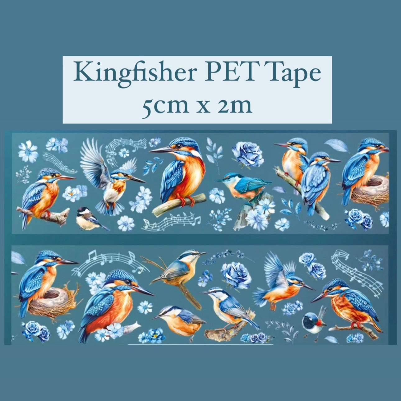 Songbird PET Tape - 5cm x 2m - Scrapbook & Journaling - 4 designs