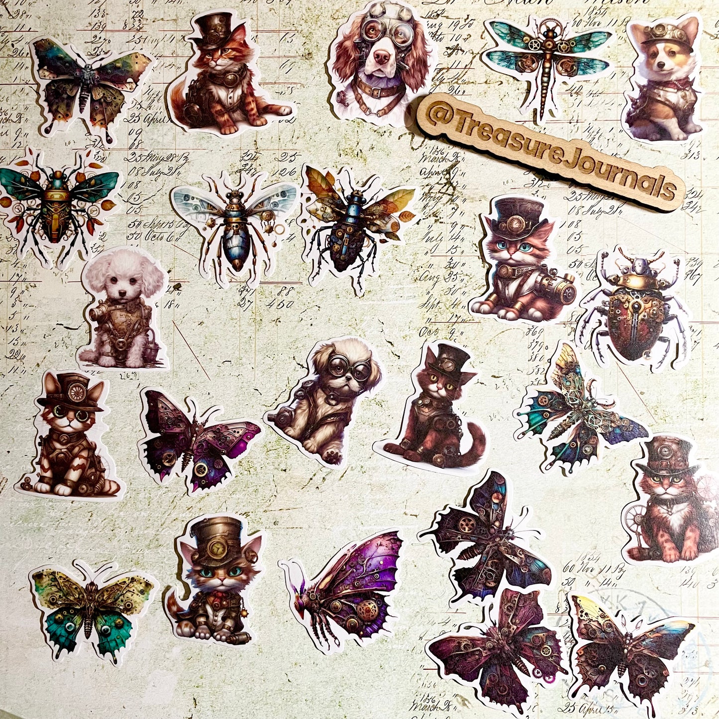 Steampunk Creatures 60pc Sticker Set