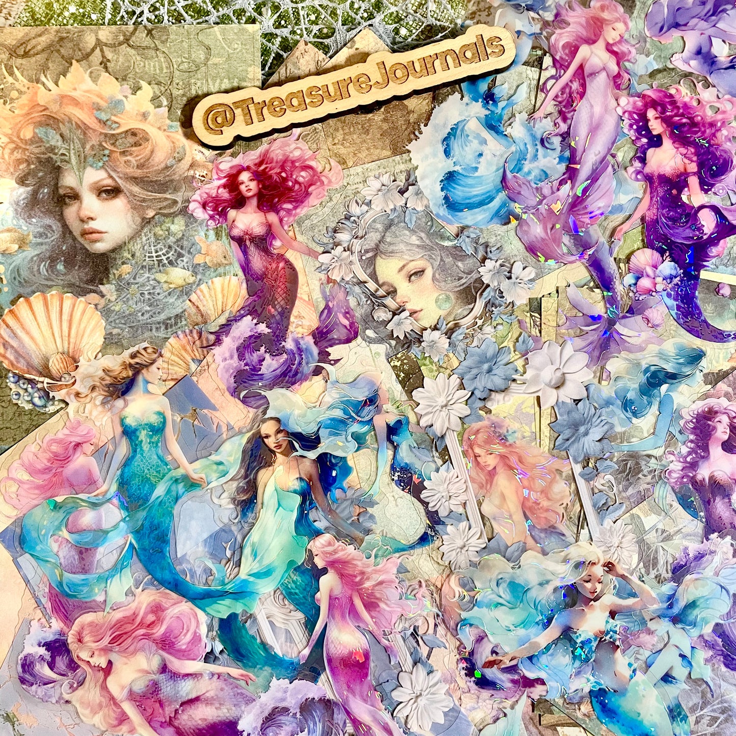 Mermaid Tales 85pc Ephemera Kit for Scrapbooking & Journaling