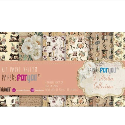 Papers For You - L'Atelier - Vellum Paper Pack (6pcs)