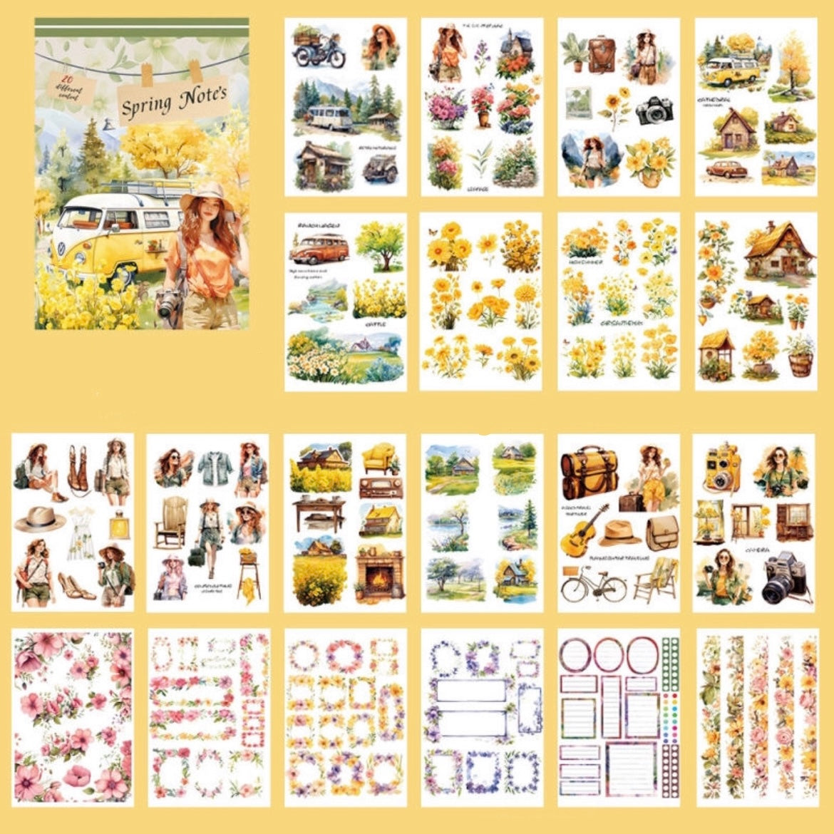 Spring Notes - 20 Page Sticker Book