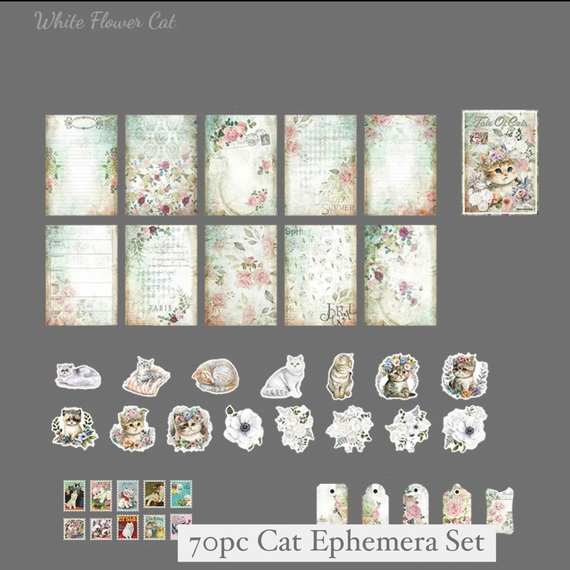 Tale of Cats - 70pc Cat Ephemera Pack