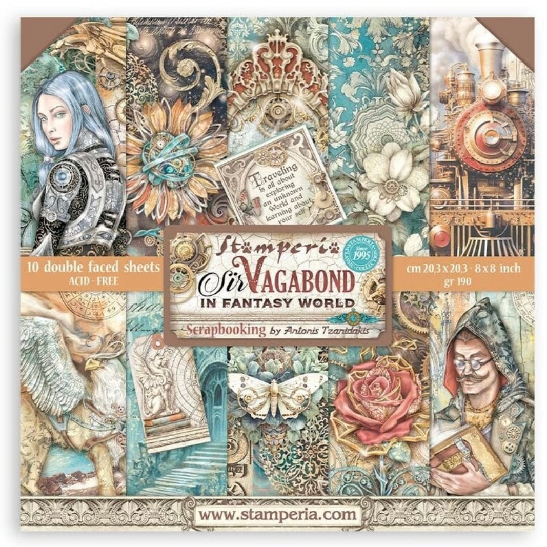 Sir Vagabond in Fantasy World 8x8 Inch Paper Pack - Stamperia