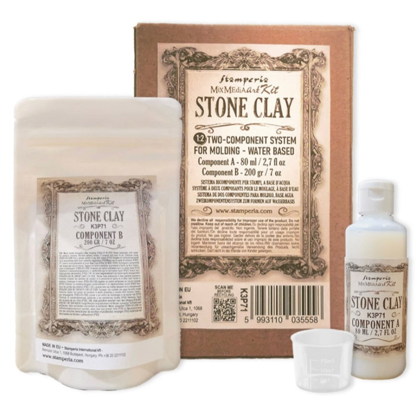 Stamperia - Stone Clay Mixed Media Art Kit (80ml + 200g)