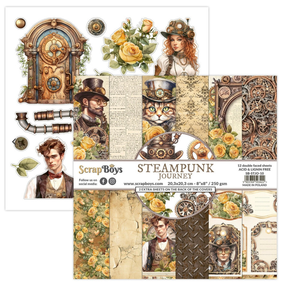 Steampunk Journey 8x8 Paper Pad - ScrapBoys