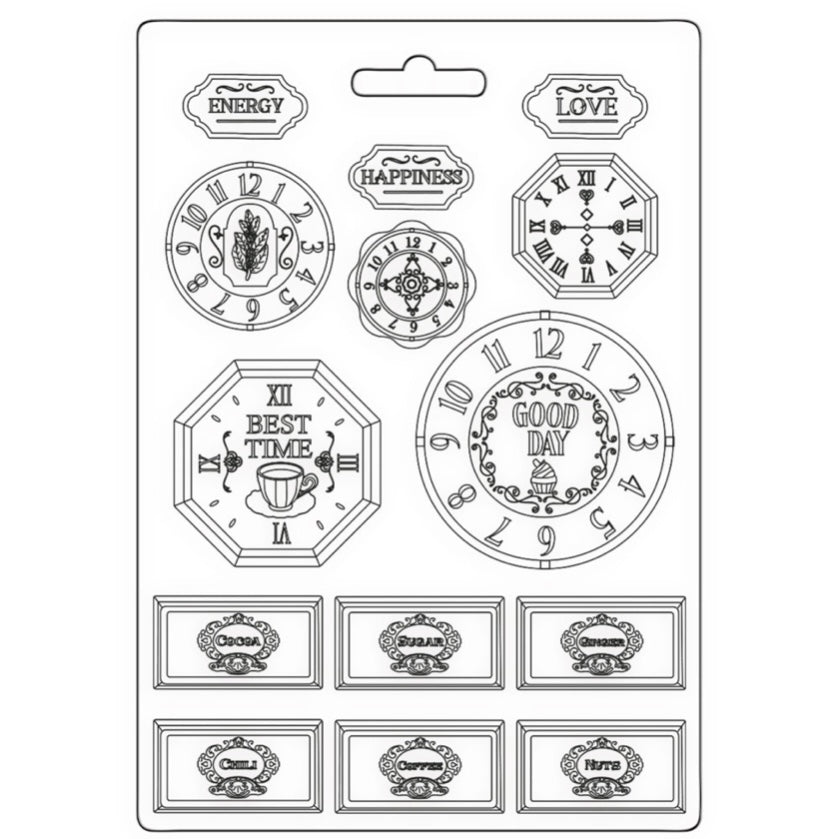 Coffee and Chocolate Soft Mould A4 Clocks - Stamperia