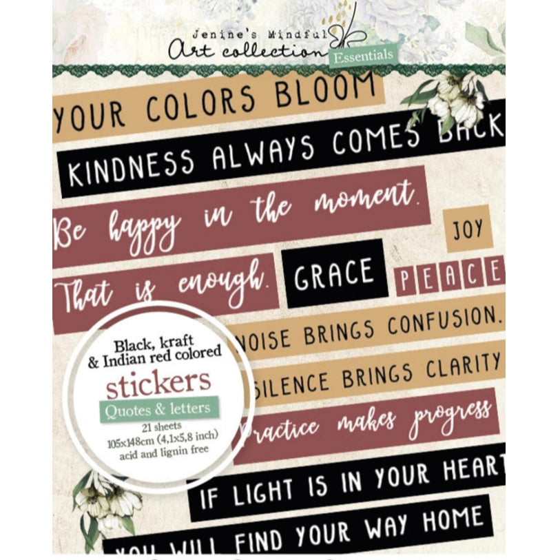 Quotes & Letters Essentials Sticker Pad - Jenine’s Mindful Art - Studio Light