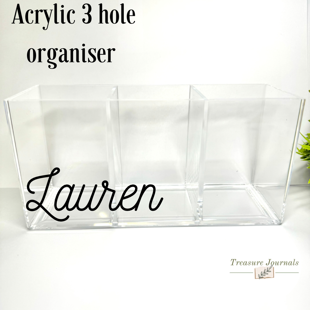 3 hole acrylic organisers - can be personalised