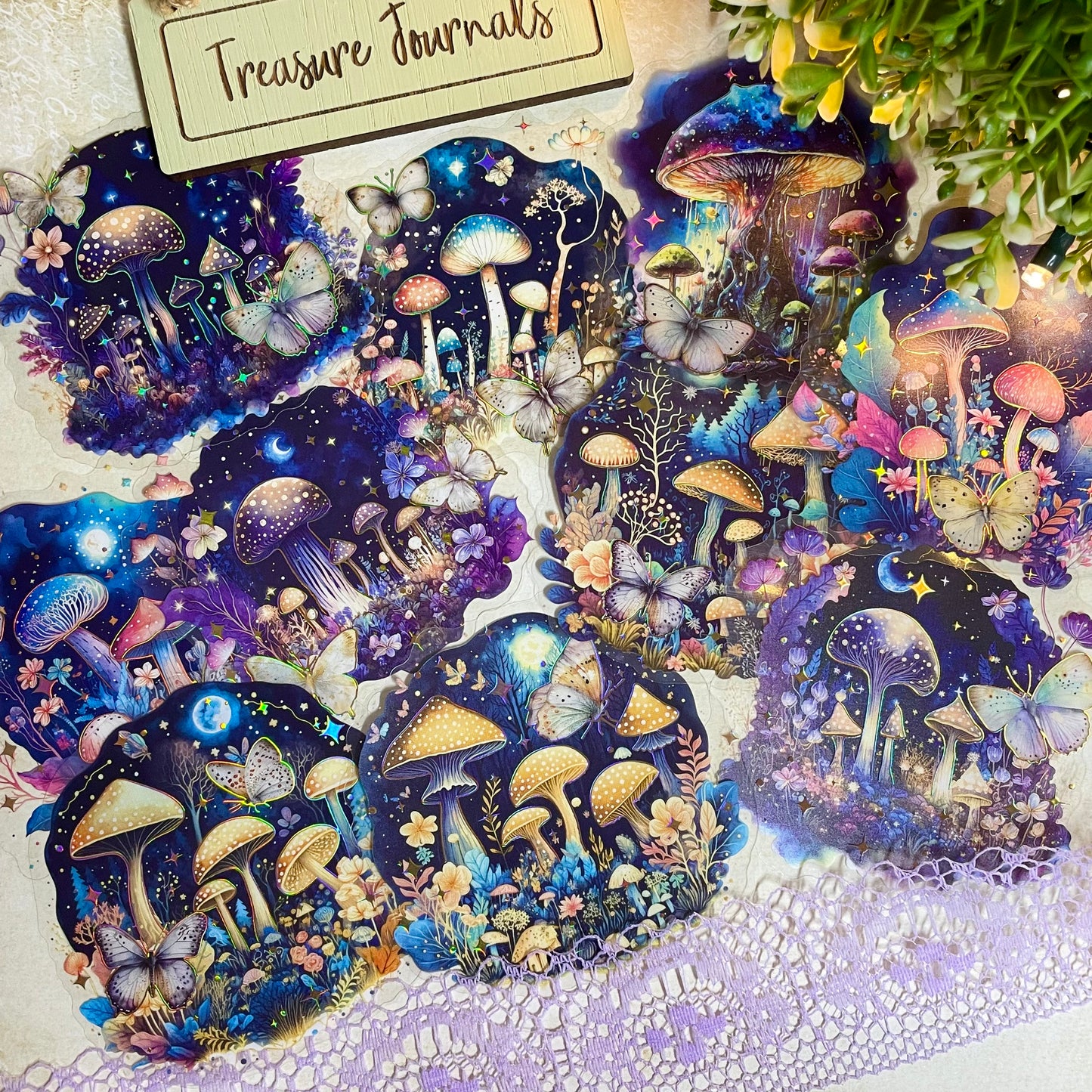 Fantasy Forest - Blue - 10pc Sticker Set