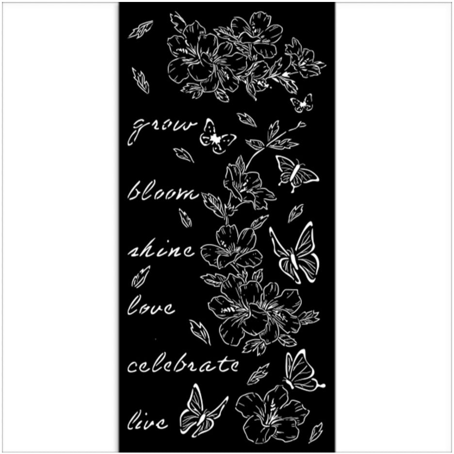 Secret Diary Thick Stencil 12x25cm Flowers and Butterfly - Stamperia