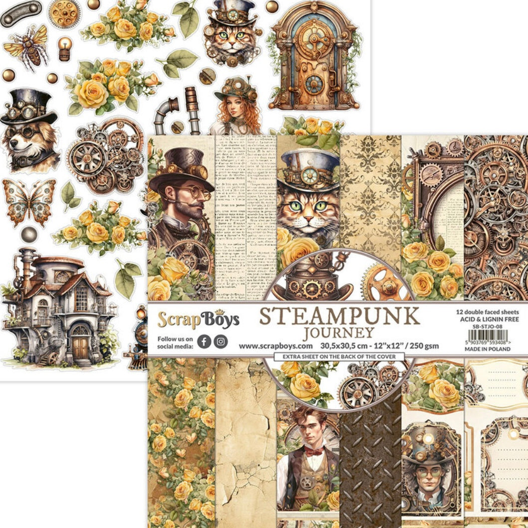 Steampunk Journey 12x12" Paper Pad - ScrapBoys