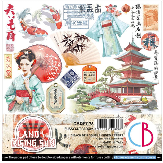 Land Of The Rising Sun Fussy Cut Ephemera Pad 6 x 6 by Ciao Bella