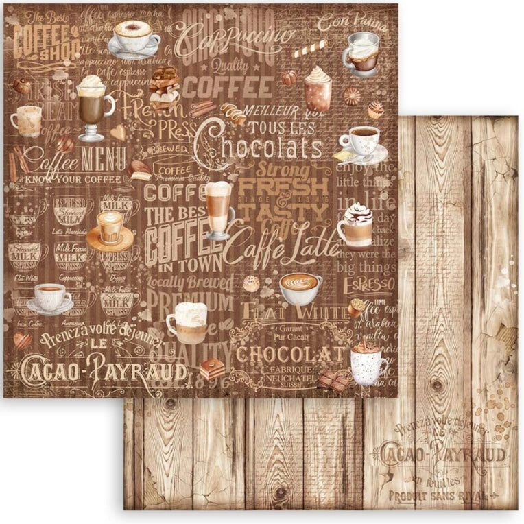 Coffee and Chocolate Backgrounds 12x12 Paper Pad - Stamperia