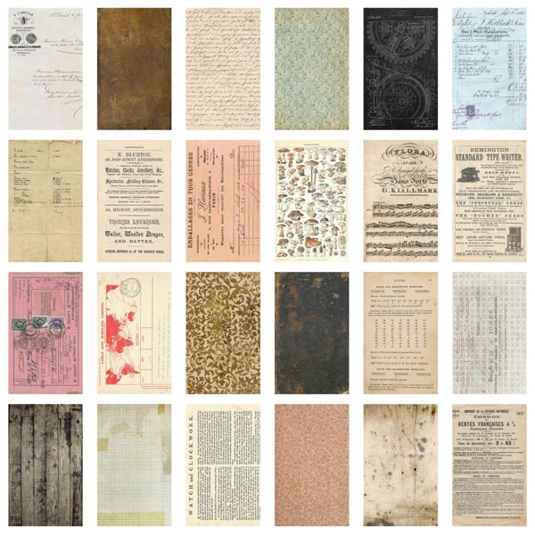 Tim Holtz Idea-Ology 6in x 10in Double-Sided Cardstock Backdrops Volume #2 | 24 Sheets