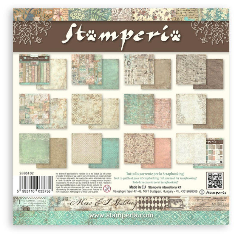 Brocante Antiques Maxi Background 8x8 Inch Paper Pack - Stamperia