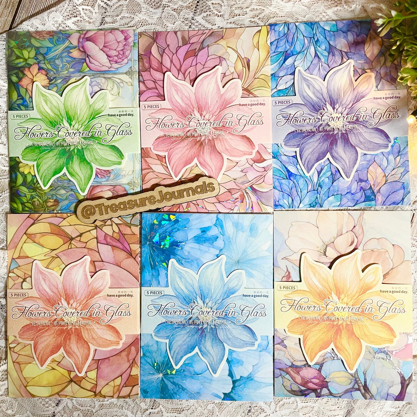 Floral Glass Window Sticker Sheets