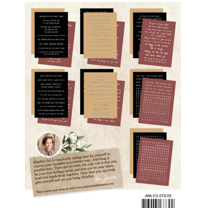 Quotes & Letters Essentials Sticker Pad - Jenine’s Mindful Art - Studio Light