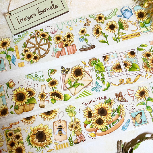 Buzzing Sunflowers PET Tape Roll- 2M