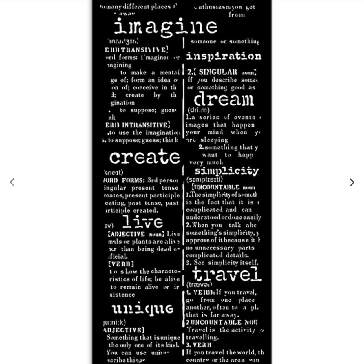 Create Happiness Secret Diary Thick Stencil 12x25cm Dictionary - Stamperia