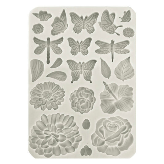 Create Happiness Secret Diary Silicon Mould A5 Butterflies and Flowers - Stamperia