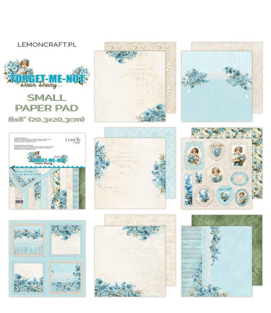 Dear Diary Forget-Me-Not 8x8 Inch Paper Pad - Lemoncraft