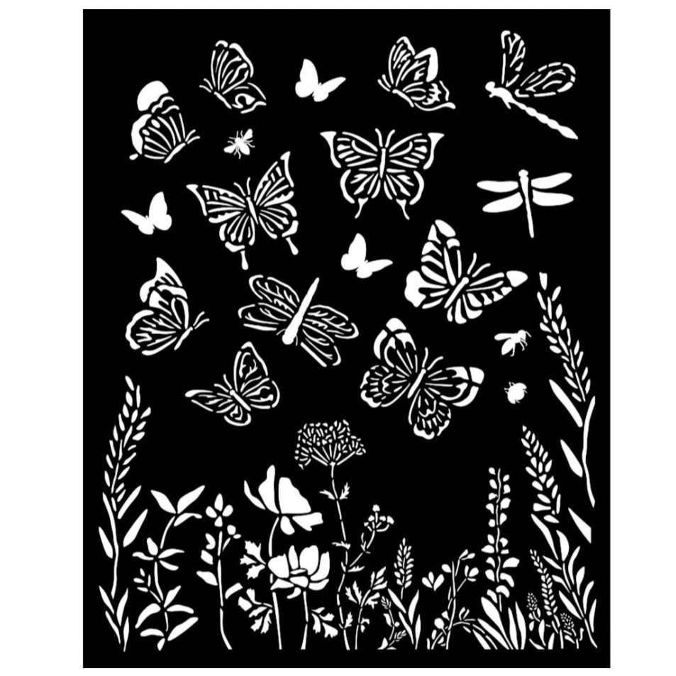 Stamperia - Lavender Thick Stencil 20x25cm Butterflies