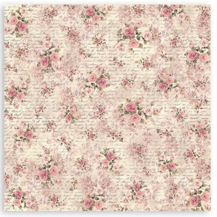 Shabby Rose 12x12 Inch Fabric Sheets (4pcs) - Stamperia