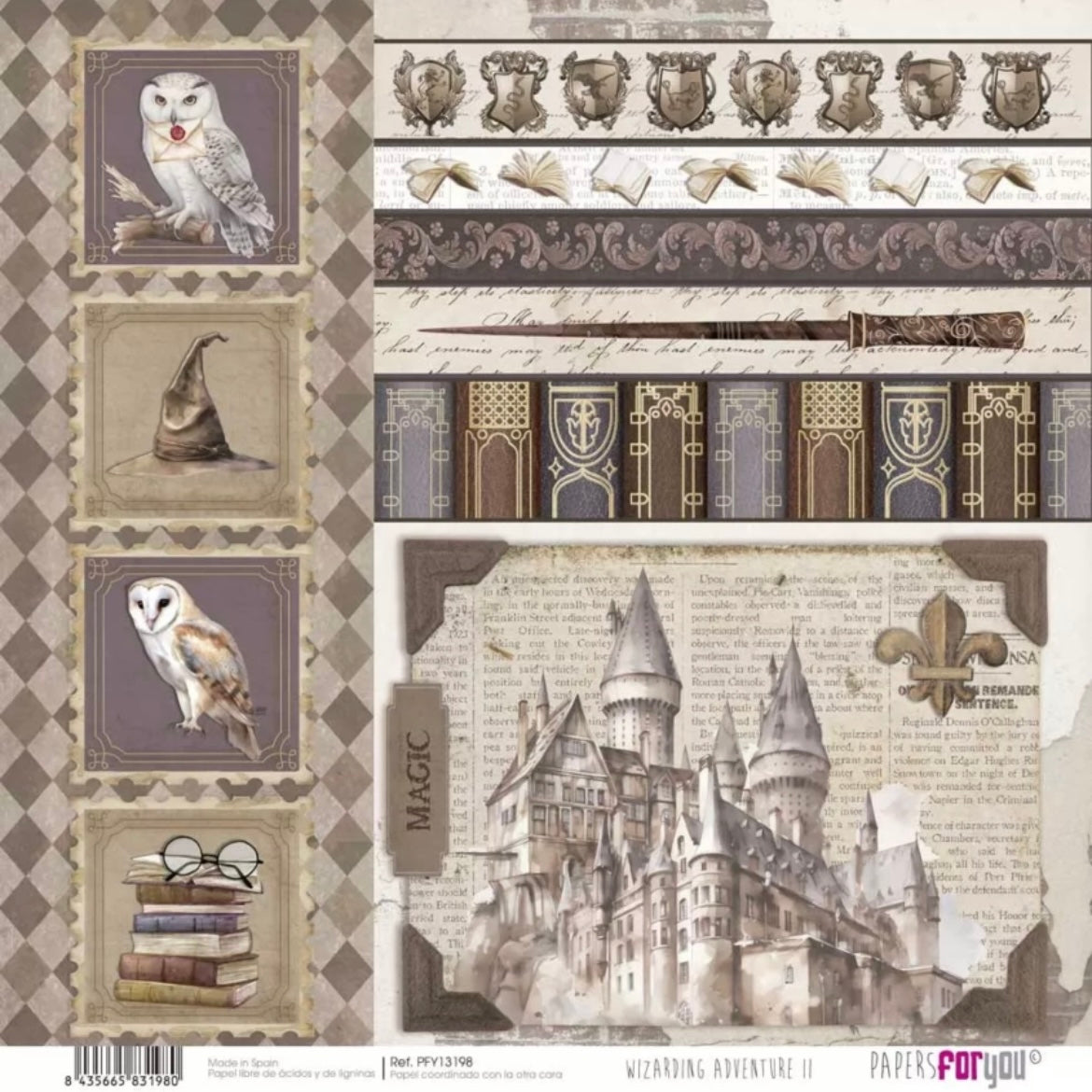 PapersForYou Wizarding Adventure II Paper Kit 30x30cm