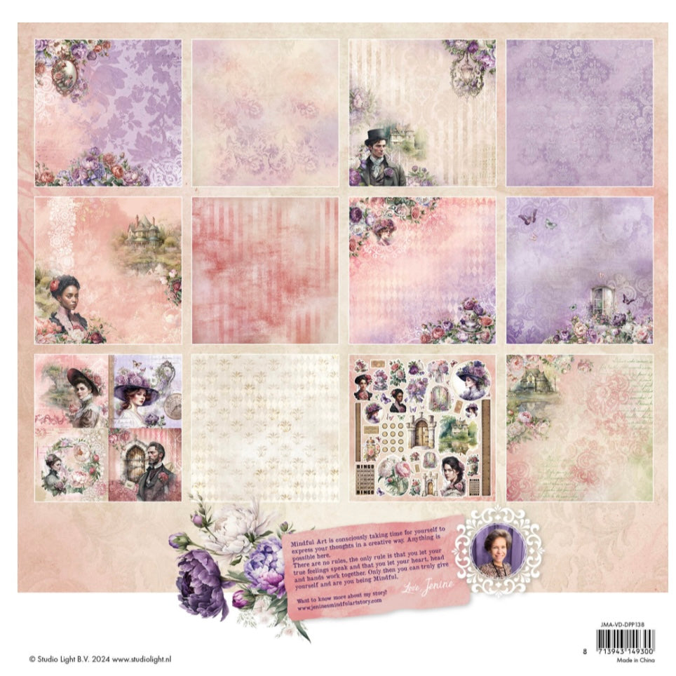 Victorian Dreams Designer 12x12” Paper Pad Scrapbooking - Studio Light