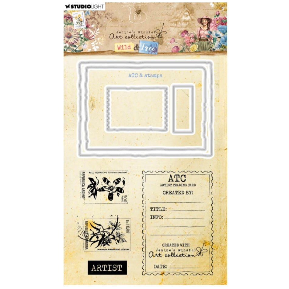 Wild & Free Stamp & Dies -  ATC & Stamps - Jenines Mindful Art - Studio Light