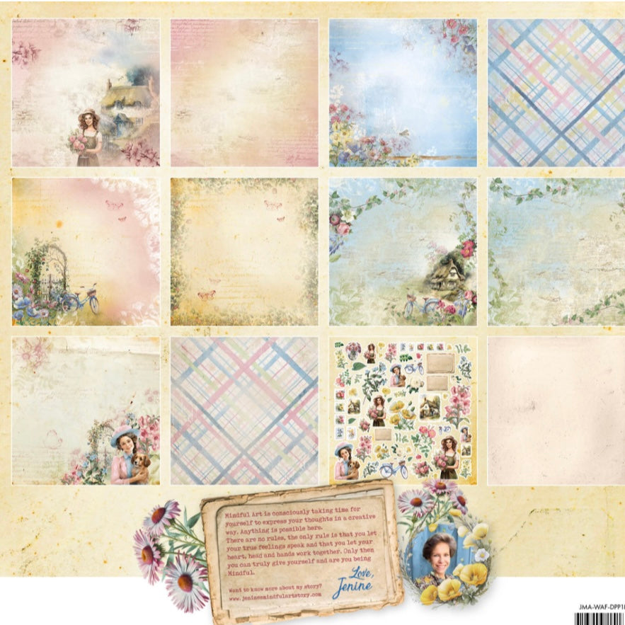 Wild & Free Design Paper Pad 12x12 Inch Scrapbooking - Double-Sided - Jenines Mindful Art - Studio Light