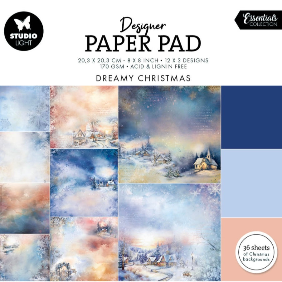 Dreamy Christmas 8x8 Inch Christmas Essentials Design Paper Pad - Studio Light