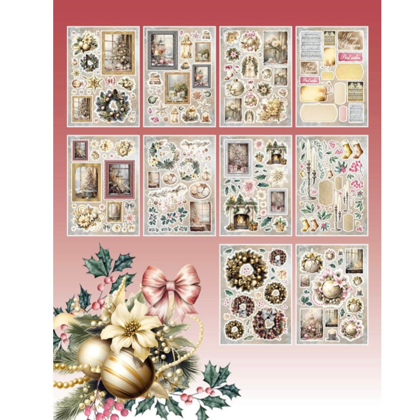 Romantic Christmas A5 Christmas Essentials Die-Cut Designer Paper Pad - Studio Light