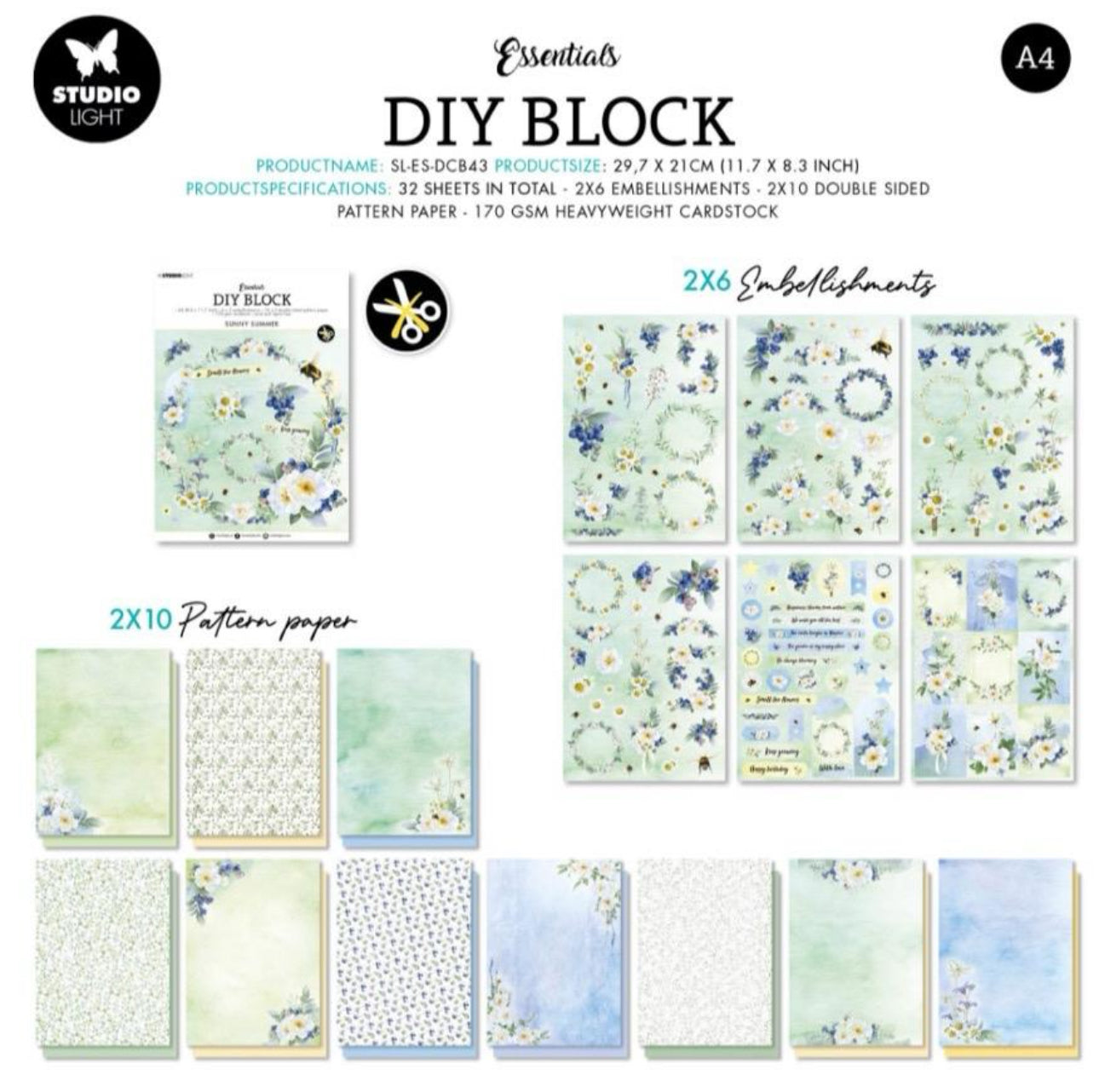 Sunny Summer DIY Block - Studio Light - A4