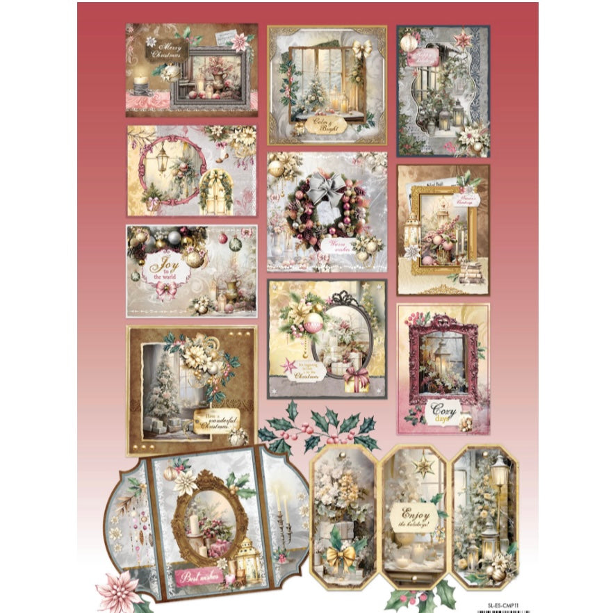 Romantic Christmas A4 Christmas Essentials Card Making Pad - Studio Light